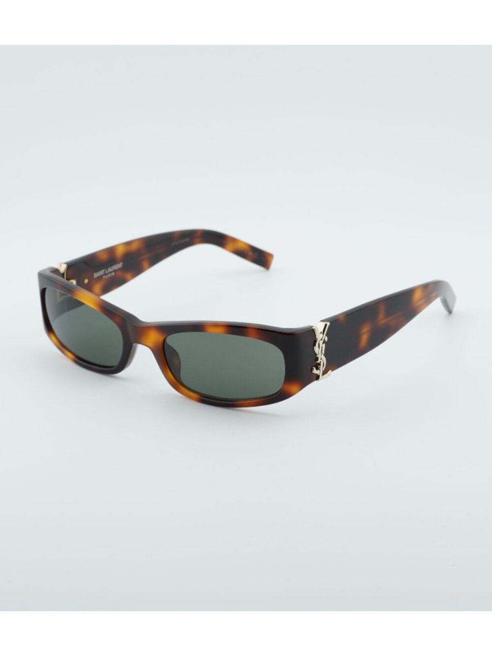 Saint Laurent SL M152 003 Sunglasses Havana Rectangle Frame, Grey Lenses